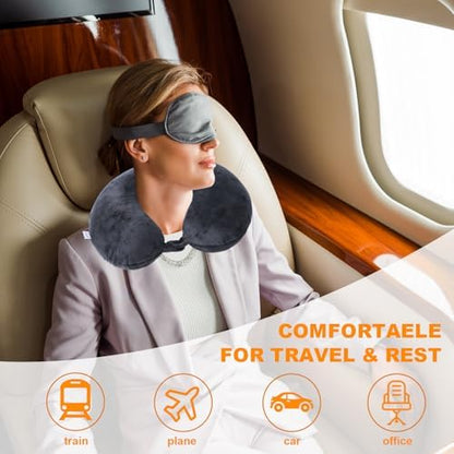 Travel Pillow, 100% Pure Memory Foam U Shaped Neck Pillow, Super Lightweight - Image 2