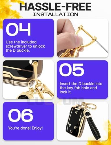 Lucrum Compatible with Chevy, Buick Key Fob Cover & Keychain - Image 7