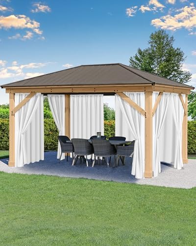 Outdoor Curtains for Patio Waterproof Rod Pocket 6 Pcs 54x84 Inch White by HolidayIdeas