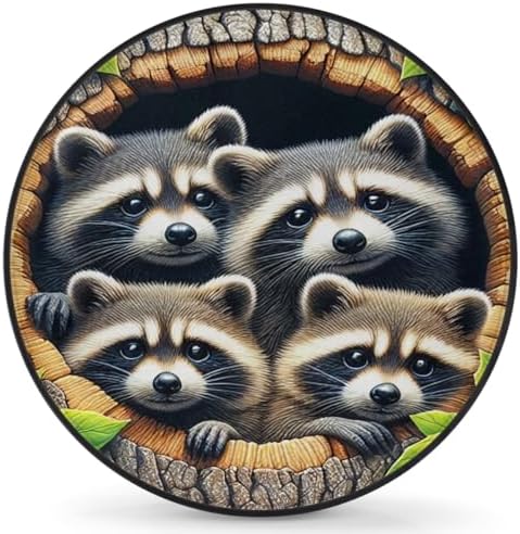 Raccoon Spare Tire Cover 17in Spare Wheel Covers Tire Storage Cover by YoYoYuchong