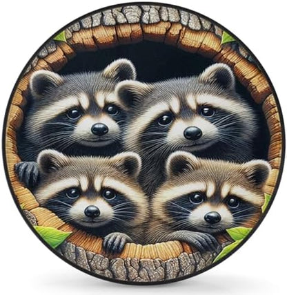 Raccoon Spare Tire Cover 17in Spare Wheel Covers Tire Storage Cover by YoYoYuchong