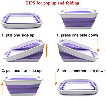 SAMMART Set of 2-41L Collapsible Plastic Laundry Basket-Pop Up Storage - Image 7