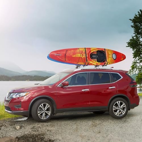 2 Kayak Roof Rack Carrier Boat Ski Surf Roof Mount Car Cross J-Bar Rack - Image 4