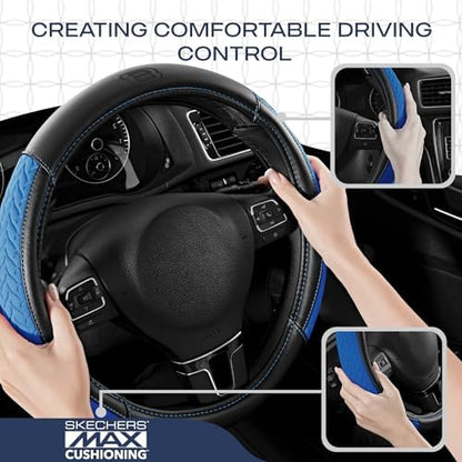 Skechers Steering Wheel Cover, Max Cushioning Leather Steering Wheel Cover - Image 5