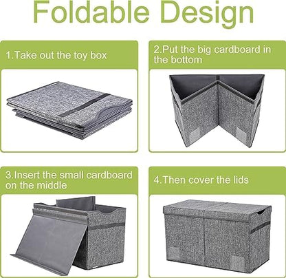 YOLOXO Toy Box Chest, Collapsible Sturdy Storage Bins - Image 5