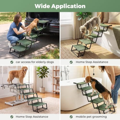 5‑Step Dog Stairs for Car Trunk, 18.5" Wide Foldable Lightweight Pet Stairs - Image 4