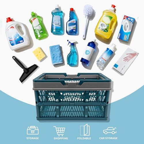 VALESKA 17" Plastic Milk Crate, 33L Collapsible Crates - Image 6