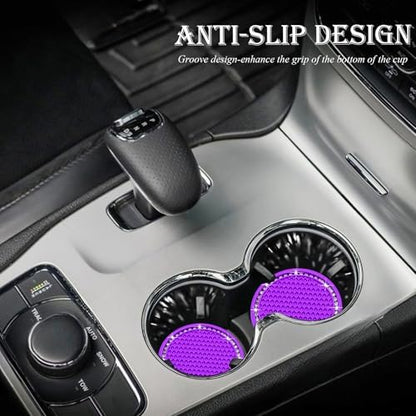 2PCS Bling Cup Holder Coaster, 2.75 Inch Auto Car Cup Holder Insert Coasters - Image 3