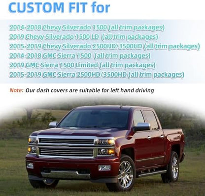 SKYLOTEC Dash Cover for Chevy Silverado 2014-2018/GMC Sierra 1500 - Image 2