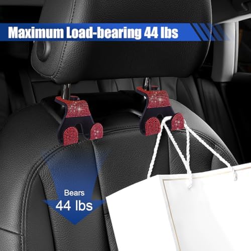 LAINLOY 2PCS Car Seat Headrest Hooks, Shiny Crystal Hanger Holder, Backseat - Image 4