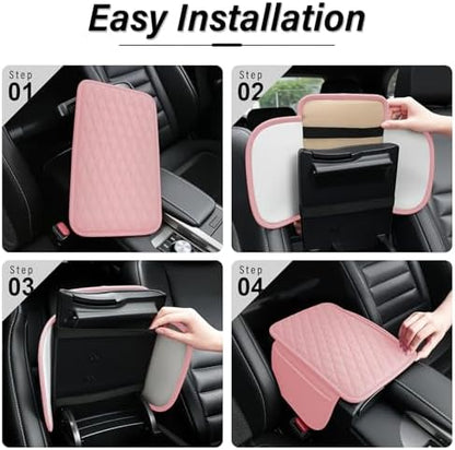 Amiss Car Center Console Cover, Upgraded Leather Car Armrest Cushion - Image 4