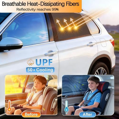 4 Pack Car Window Sunshades Privacy Protection, UV Protection, Breathable and - Image 2