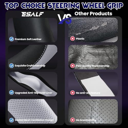 Soft Leather Steering Wheel Cover - Image 2
