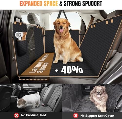 Hard Bottom Dog Car Seat Cover for Back Seat, Holds 420lbs - Image 3