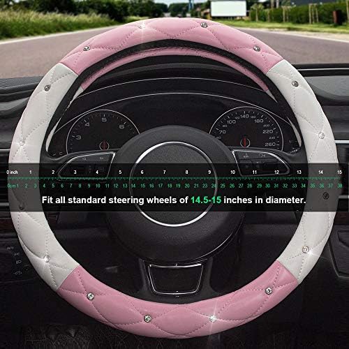 White Pink Steering Wheel Cover, Anti-Slip Steering Wheel Protector - Image 5