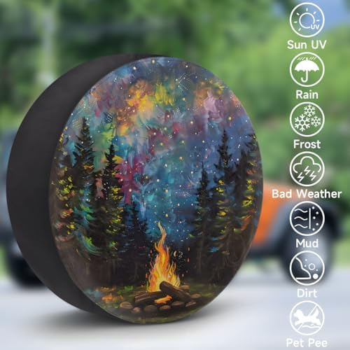 Rv Spare Tire Cover Wheel Mountain Forest Galaxy Tire Covers Wheel Protectors - Image 3