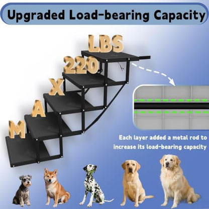 Dog Steps for Car & SUV – 5-Step Foldable Pet Stairs for Large Dogs, Non-Slip - Image 2