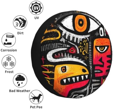 Graffiti Spare Tire Cover Waterproof Wheel Cover 17 Inch Universal Fit - Image 6