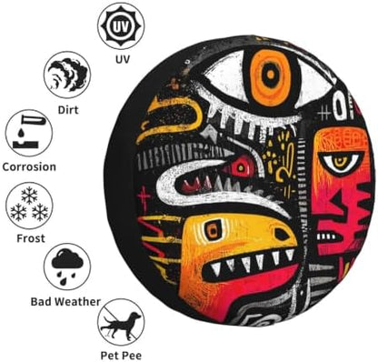 Graffiti Spare Tire Cover Waterproof Wheel Cover 17 Inch Universal Fit - Image 6