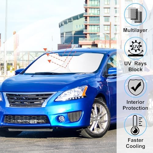 Windshield Sun Shade for 2014-2019 Nissan Sentra Accessories - Image 2