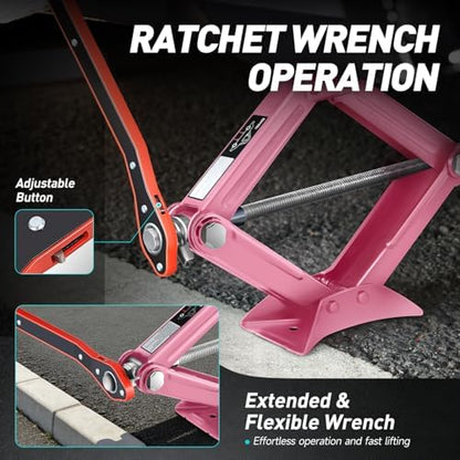 DNA MOTORING Scissor Jack for Car 1.5 Ton Capacity - Image 4