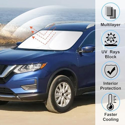 Windshield Sun Shade for 2014-2020 Nissan Rogue Accessories - Image 2
