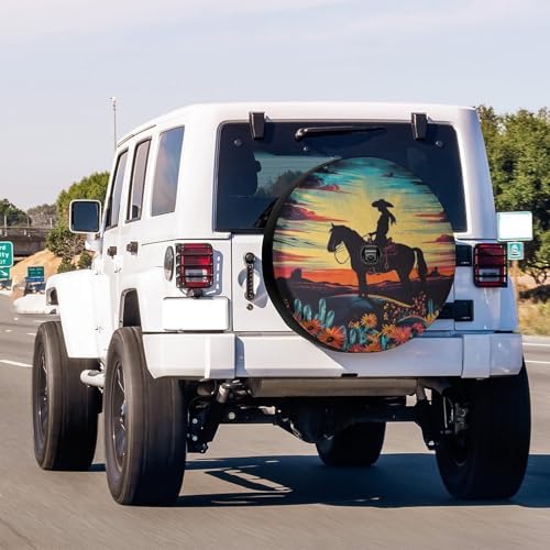 Delerain Cowgirl Riding Horse Spare Tire Cover - Image 2