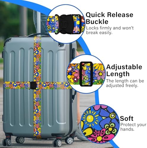 2 Pack Luggage Straps for Suitcases, Adjustable Travel Belt - Image 4