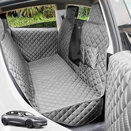 PETICON Dog Seat Cover for Tesla Model 3 & Y Back Seat + 2 Door Protectors by PETICON