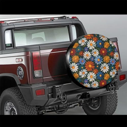 Hippie Floral Tire Covers Daisy Cute Windproof Tire Accessories - Image 5