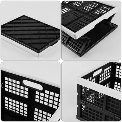 2-Pack 34 L Plastic Collapsible Storage Crates, Stackable Basket Bin - Image 6