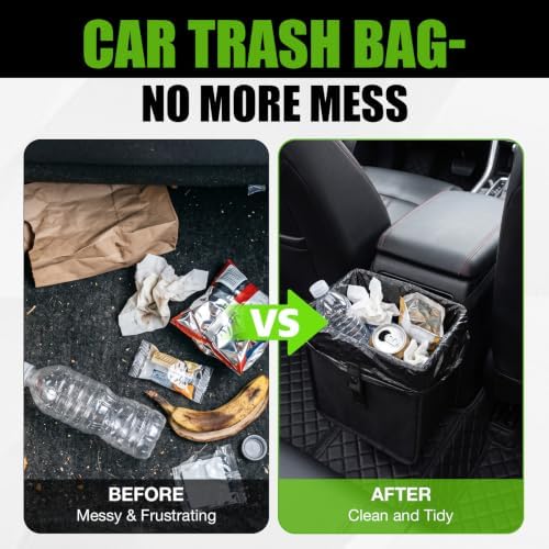 BFXM Car Trash Can, 2 Gallons Car Garbage Bag Hanging - Image 5