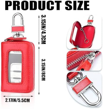 Car Key Case, PU Leather Auto Key Fob Cover, Car Smart Key Pouch - Image 2