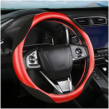 Moly Magnolia 15 Inch Car Steering Wheel Cover, Carbon Red/Black by Moly+Magnolia