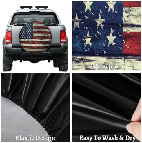 Flag Spare Tire Cover 16in Spare Wheel Covers Tire Storage Cover - Image 4