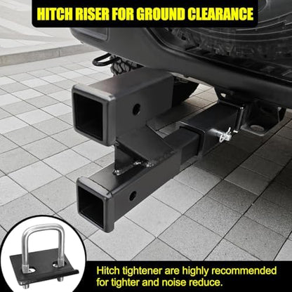 KAIRAY Double Hitch Receiver, 2 inch Trailer Dual Hitch Extension Riser - Image 6