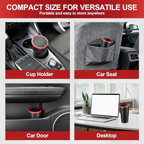 SINGARO Car Trash Can with Lid, Leakproof Mini Garbage Bin - Image 4