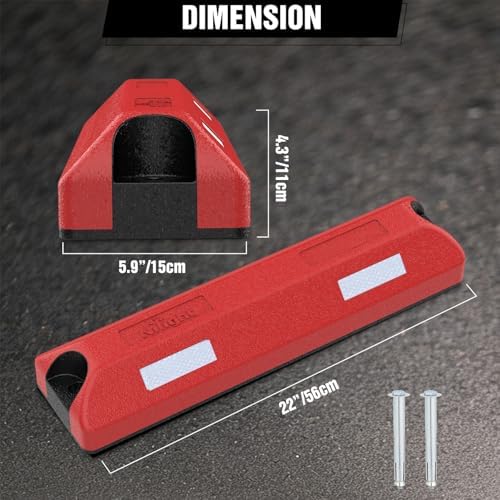 Nilight 22 Inch Rubber Parking Curbs, Heavy Duty Wheel Stops - Image 4