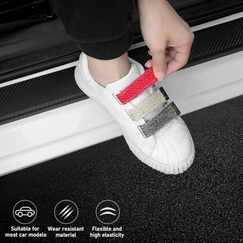 Car Door Sill Protector, 4D Carbon Fiber Flexible Flame Retardant PVC Rubber - Image 3