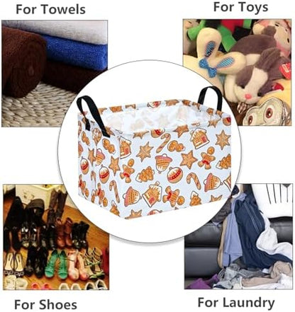 MAIZMZ Christmas Storage Basket, Kids Gifts Empty Baskets Gingerbread Santa - Image 6