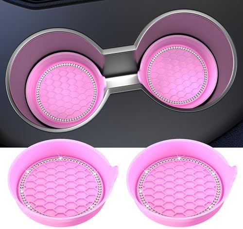Amooca 2-Pack Car Cup Holder Coaster Bling Crystal Rhinestone Car Interior by Amooca