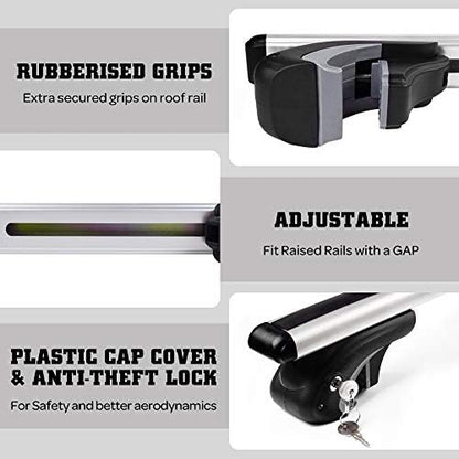 Aero Aluminum Universal 56'' Roof Rack Cross Bars, Existing Raised Side Rail - Image 4