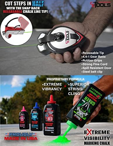 CE TOOLS Mean Green® Marking Chalk, Color GREEN, EXTREME VISIBILITY, MADE IN - Image 3