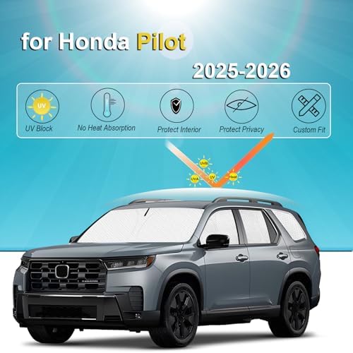 KMF 8pcs Thicken Sun Shades for Honda Pilot 2025 2026 Accessories, Full Car - Image 6