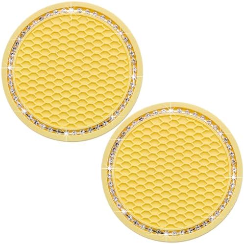 2PCS Bling Cup Holder Coaster, 2.75 Inch Auto Car Cup Holder Insert Coasters by MEAJOO
