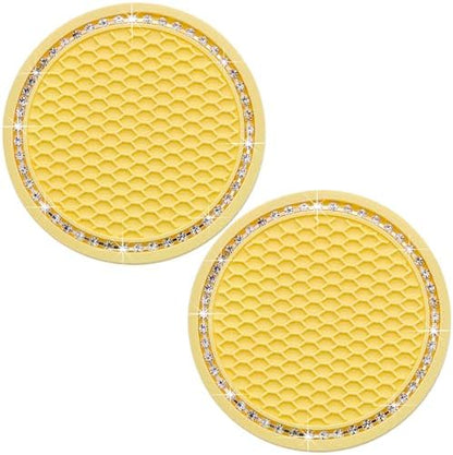 2PCS Bling Cup Holder Coaster, 2.75 Inch Auto Car Cup Holder Insert Coasters by MEAJOO