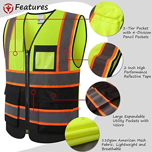 Reflective Safety Vest for Men Women Construction Vest ANSI Standard AP1 - Image 3