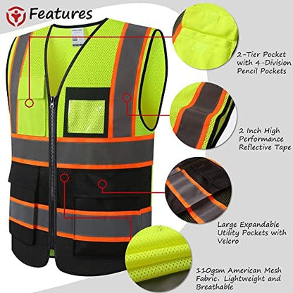 Reflective Safety Vest for Men Women Construction Vest ANSI Standard AP1 - Image 3