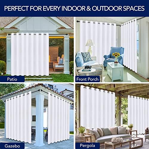 PureFit Outdoor Curtains for Patio Waterproof Weatherproof Outside Curtains - Image 5