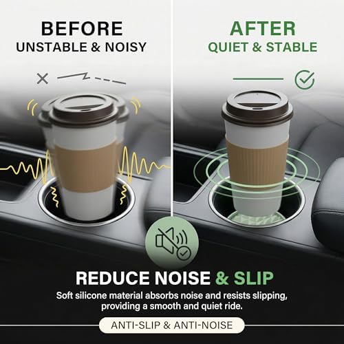 Silicone Car Coasters Set of 4, 3.15" Cup Holder Mats - Image 6